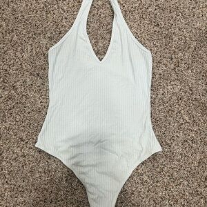 Light Blue Halter Neck Bodysuit